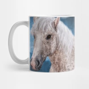 Painting of a Brindle Horse with White Coat Mug